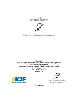 Program Review for the Lions-Carter Center Sightfirst River Blindness
