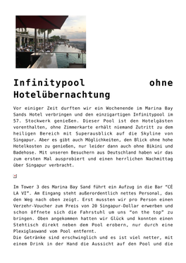 Infinitypool Ohne Hotelübernachtung,Infinitypool Auf