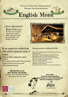 English Menu 19-20