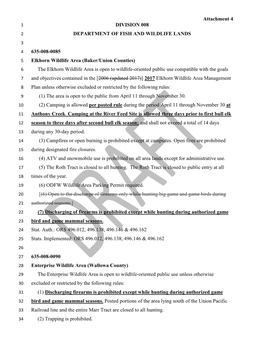 Attachment 4 DRAFT Oregon Administrative Rules