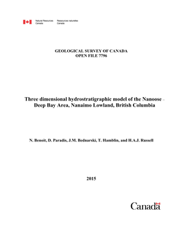 Three Dimensional Hydrostratigraphic Model of the Nanoose – Deep Bay Area, Nanaimo Lowland, British Columbia