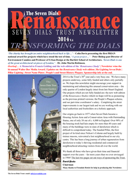 The Seven Dials Renaissance Newsletter