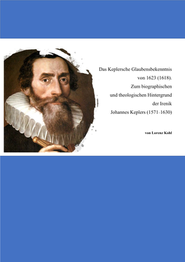 Das Keplersche Glaubensbekenntnis Von 1623 (1618)