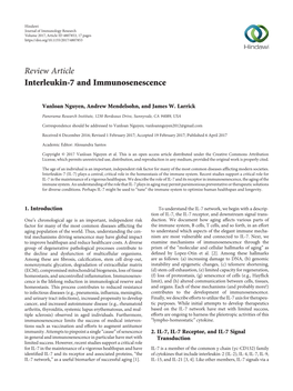 Interleukin-7 and Immunosenescence