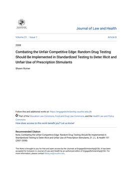 Random Drug Testing Should Be Implemented in Standardized Testing to Deter Illicit and Unfair Use of Prescription Stimulants