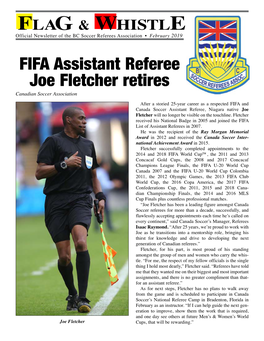 FIFA Assistant Referee Joe Fletcher Retires Canadian Soccer Association