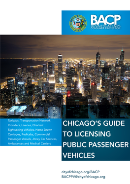 Chicago's Guide to Licensing Public Passenger Vehicles