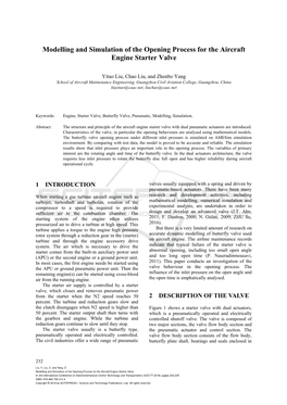 Modelling and Simulation of the Opening Process for the Aircraft Engine Starter Valve