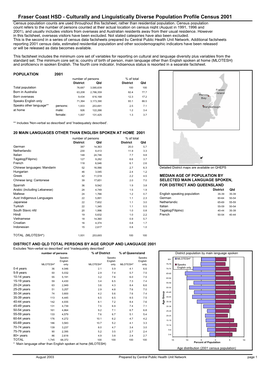 CALD Profile Fraser Coast