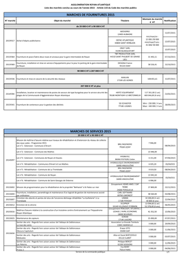 Marchés De Fournitures, Services, Travaux