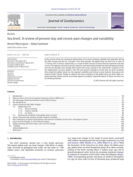 Sea Level: a Review of Present-Day and Recent-Past Changes and Variability