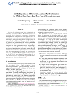 On the Importance of Stereo for Accurate Depth Estimation: an Efﬁcient Semi-Supervised Deep Neural Network Approach