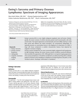 Ewing's Sarcoma and Primary Osseous Lymphoma