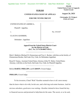 19-4147 Document: 010110567123 Date Filed: 08/26/2021 Page: 1 FILED United States Court of Appeals PUBLISH Tenth Circuit