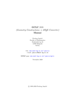 GCLC Manual and Help ﬁle and for Many Useful Insights and Com- Ments (2005); 88 D Acknowledgements