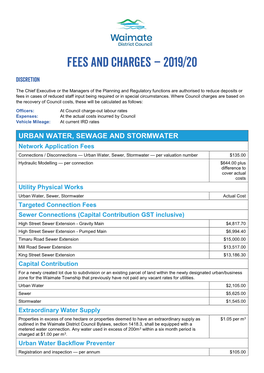 Fees & Charges