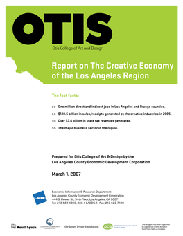 The Creative Economy in the Los Angeles Area