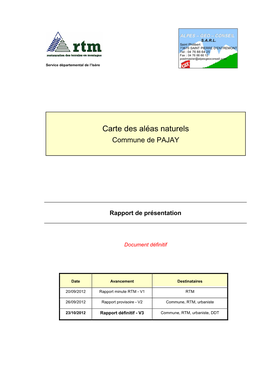 Carte Des Aléas Naturels Commune De PAJAY