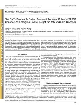The Ca2+-Permeable Cation Transient Receptor Potential