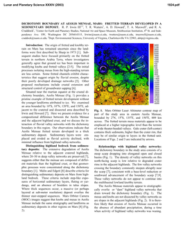 Dichotomy Boundary at Aeolis Mensae, Mars: Fretted Terrain Developed in a Sedimentary Deposit