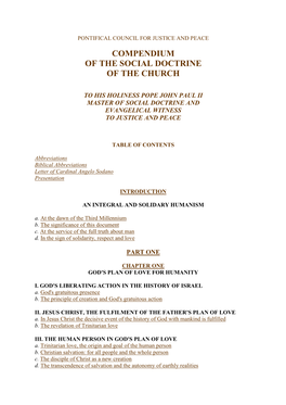 Compendium of the Social Doctrine of the Church