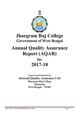 Jhargram Raj College Annual Quality Assurance Report (AQAR) 2017-18