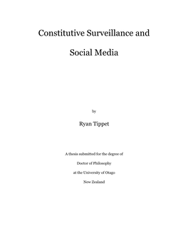 Constitutive Surveillance and Social Media’, in Hunsinger, J., Allen