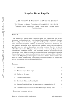 Singular Fermi Liquids, at Least for the Present Case Where the Singularities Are Q-Dependent