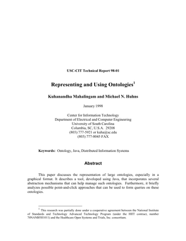 Representing and Using Ontologies