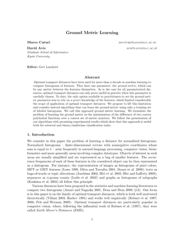 Ground Metric Learning