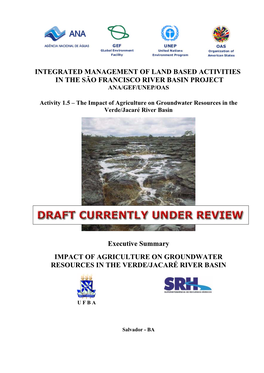 Integrated Management of Land Based Activities in the São Francisco River Basin Project Ana/Gef/Unep/Oas