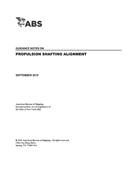 Propulsion Shafting Alignment