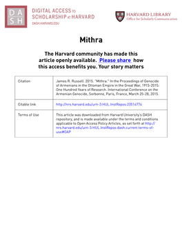 Mithra Oct 2015