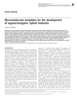 Macromolecular Templates for the Development of Organic/Inorganic Hybrid Materials