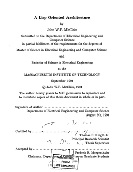 A Lisp Oriented Architecture by John W.F