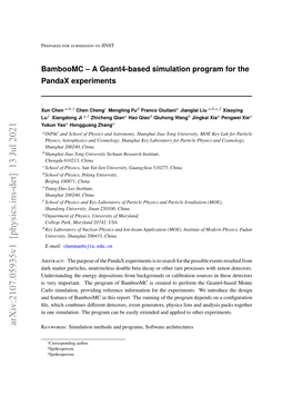 Bamboomc--A Geant4-Based Simulation Program for the Pandax Experiments