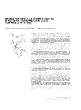 Cenozoic Paleostress and Kinematic Evolution of the Rukwa - North Malawi Rift Valley (East African Rift System)