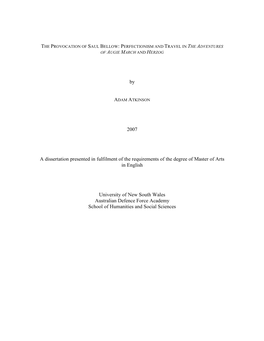 By 2007 a Dissertation Presented in Fulfilment of the Requirements of The