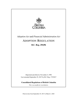 Adoption Regulation B.C