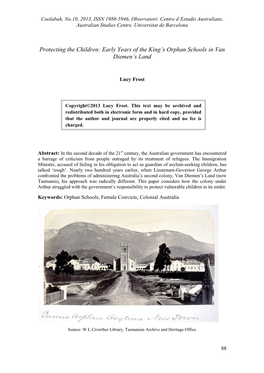 Protecting the Children: Early Years of the King's Orphan Schools in Van Diemen's Land