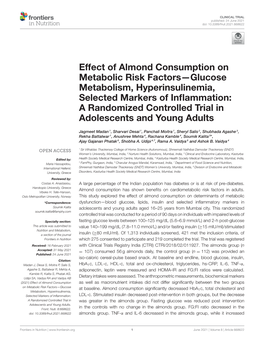 Effect of Almond Consumption on Metabolic Risk Factors