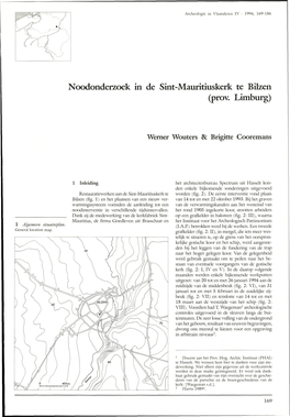 Noodonderzoek in De Sint-Mauritiuskerk Te Bilzen (Prov. Limburg)