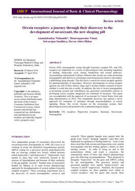 IJBCP International Journal of Basic & Clinical Pharmacology Orexin