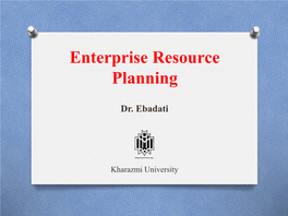 Enterprise Resource Planning