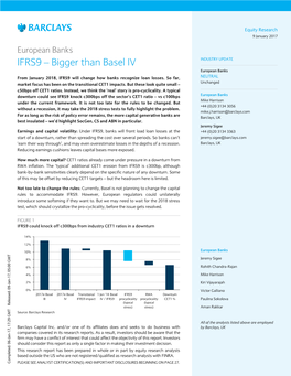 European Banks: IFRS9 – Bigger Than Basel IV
