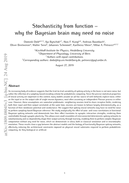 Why the Bayesian Brain May Need No Noise