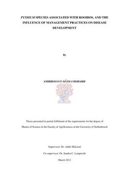 Pythium Species Associated with Rooibos, and the Influence of Management Practices on Disease Development
