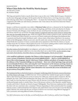 When China Rules the World by Martin Jacques Getting Your View the Spectator, London of the World from by Jonathan Mirsky a Marxist!