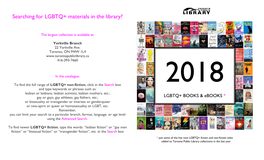 Searching for LGBTQ+ Materials in the Library?