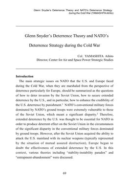 Glenn Snyder's Deterrence Theory and NATO's Deterrence Strategy
